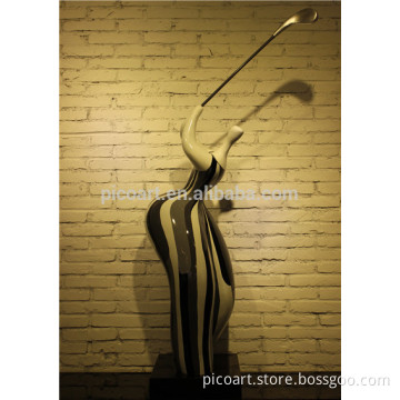 modern fiberglass painted sculpture, intresting decoration